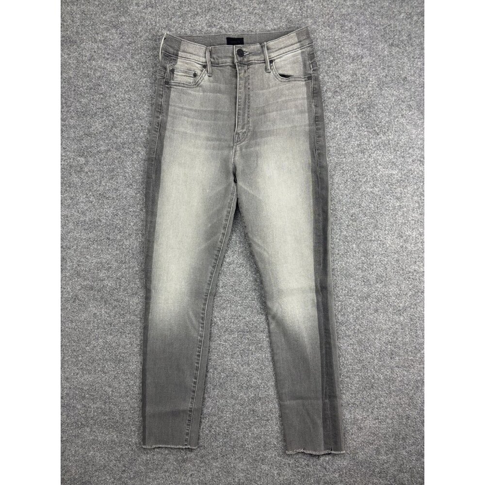 Mother Jeans Womens 26 Gray Supermoon Stripe The Swooner High Rise Skinny USA